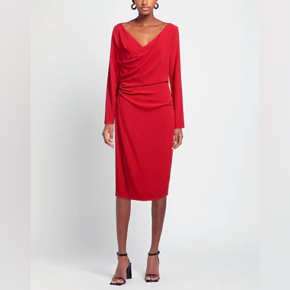 Talbot Runhof Triacetate‎ Cocktail Midi Dress